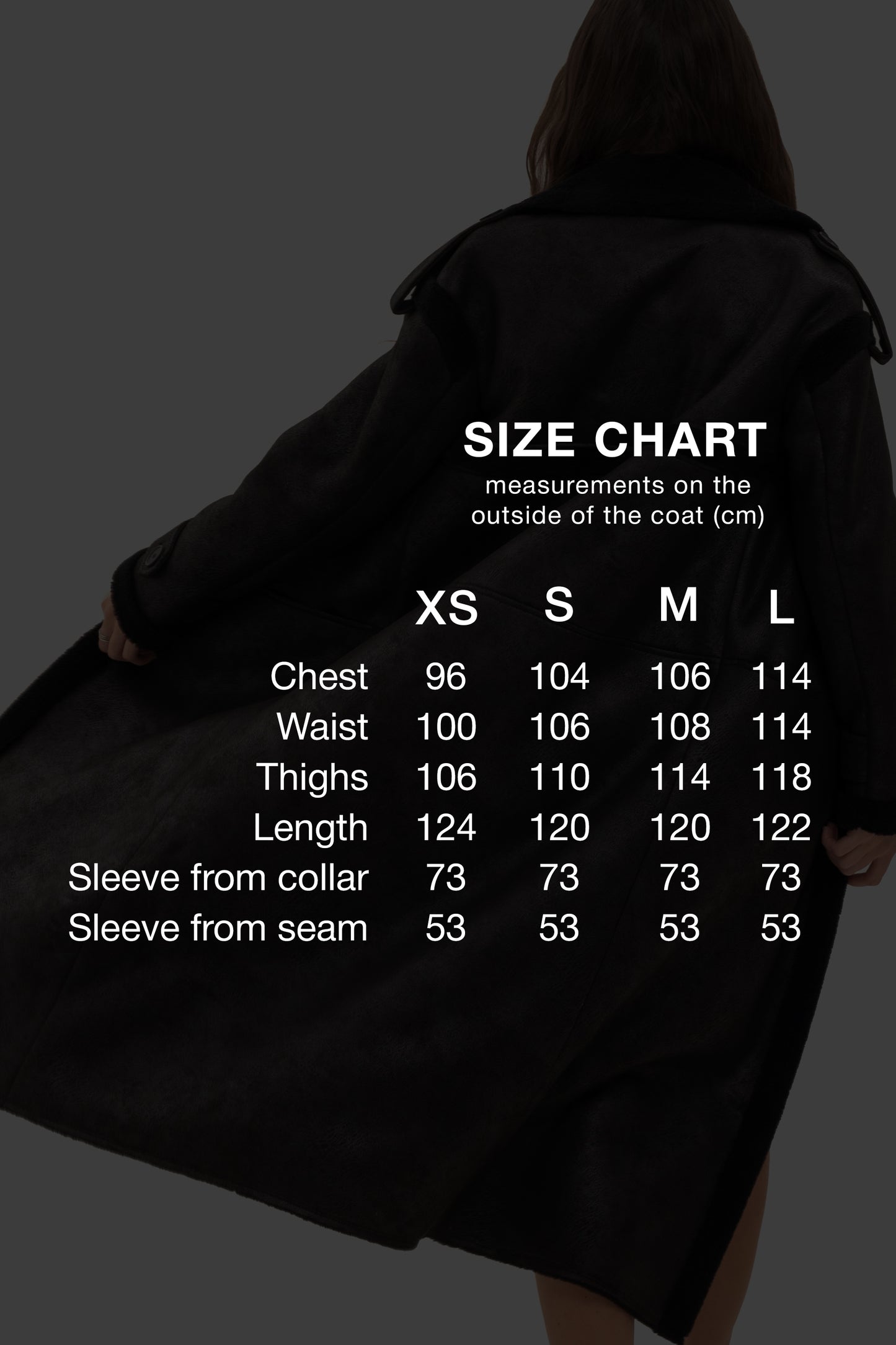 Women's long shearling coat