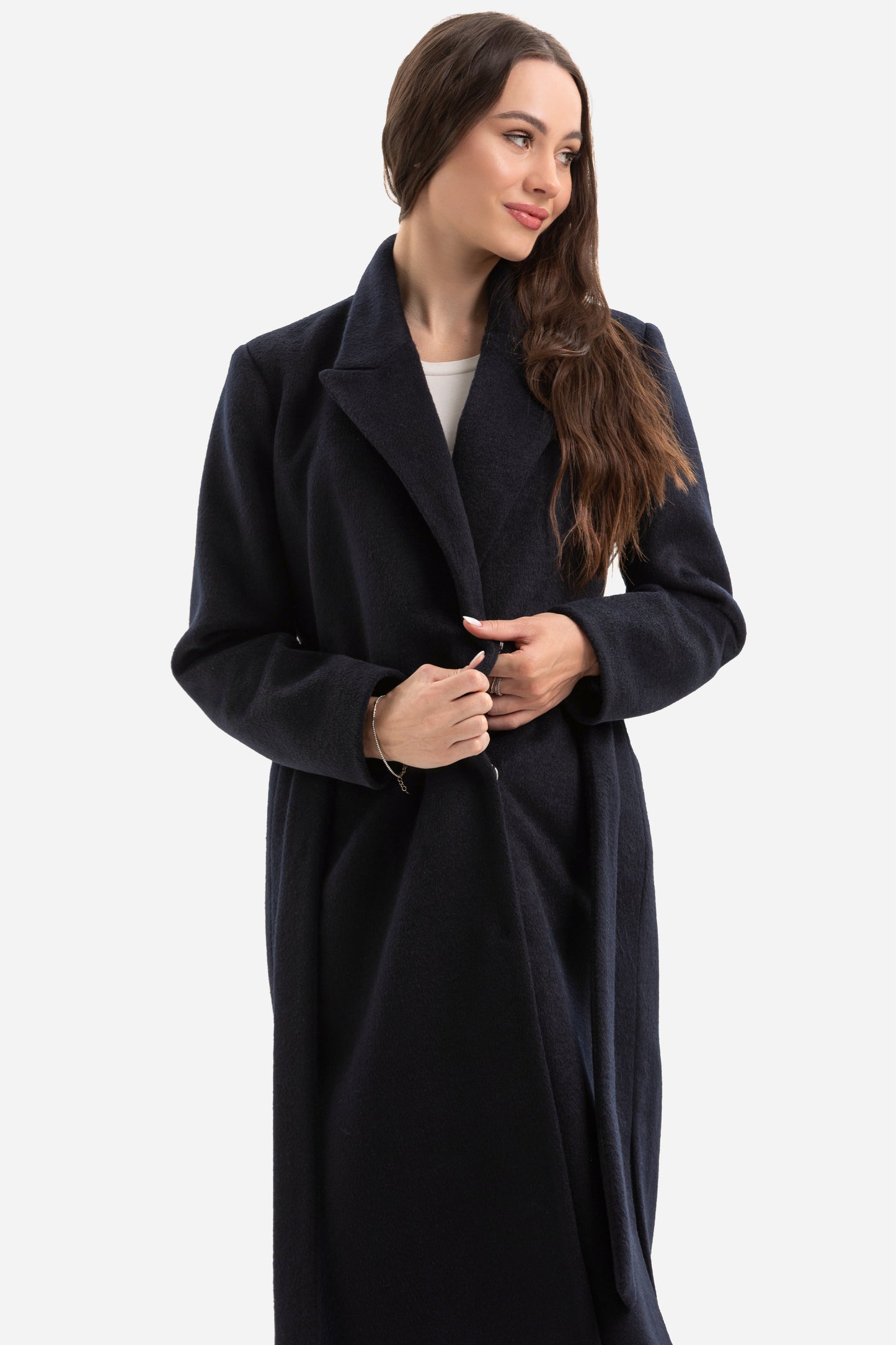 Women's coat with side slits