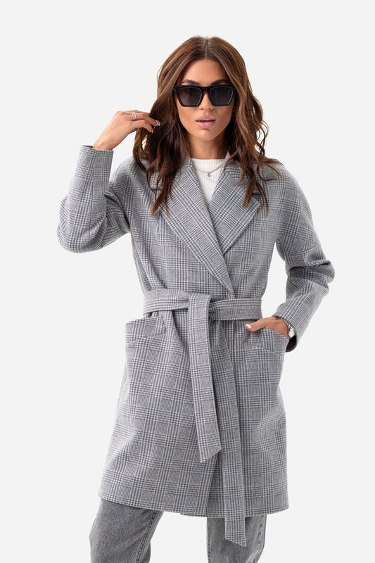 Women's oversized checked coat