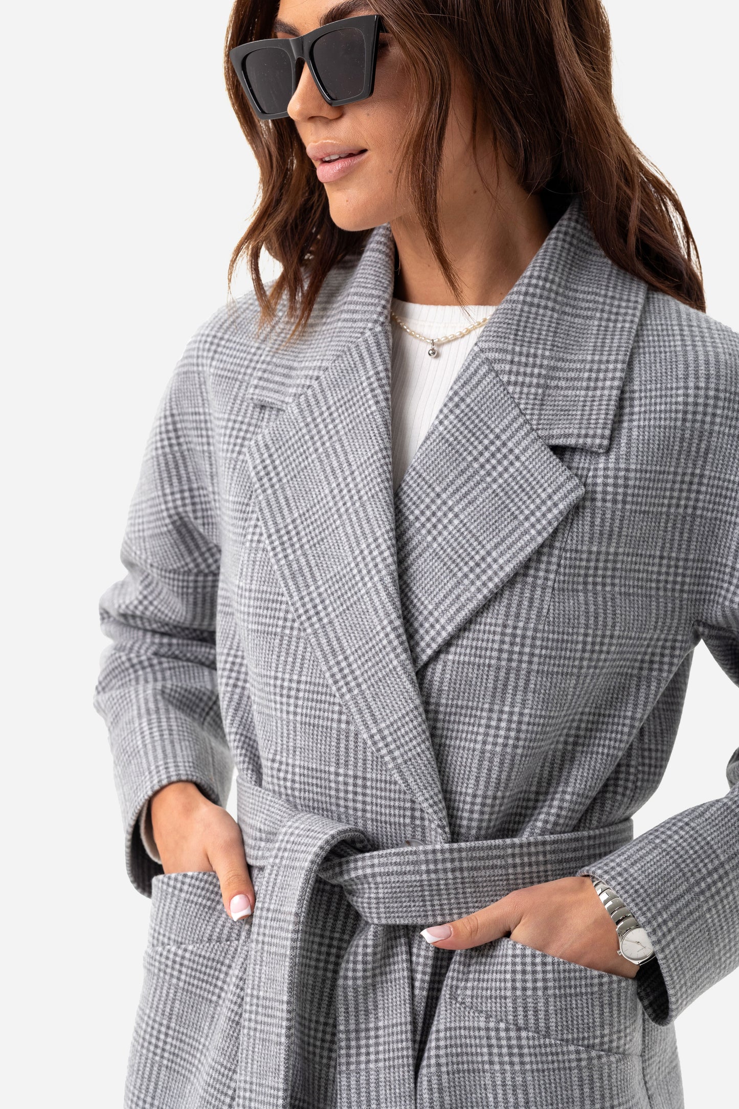 Women's oversized checked coat