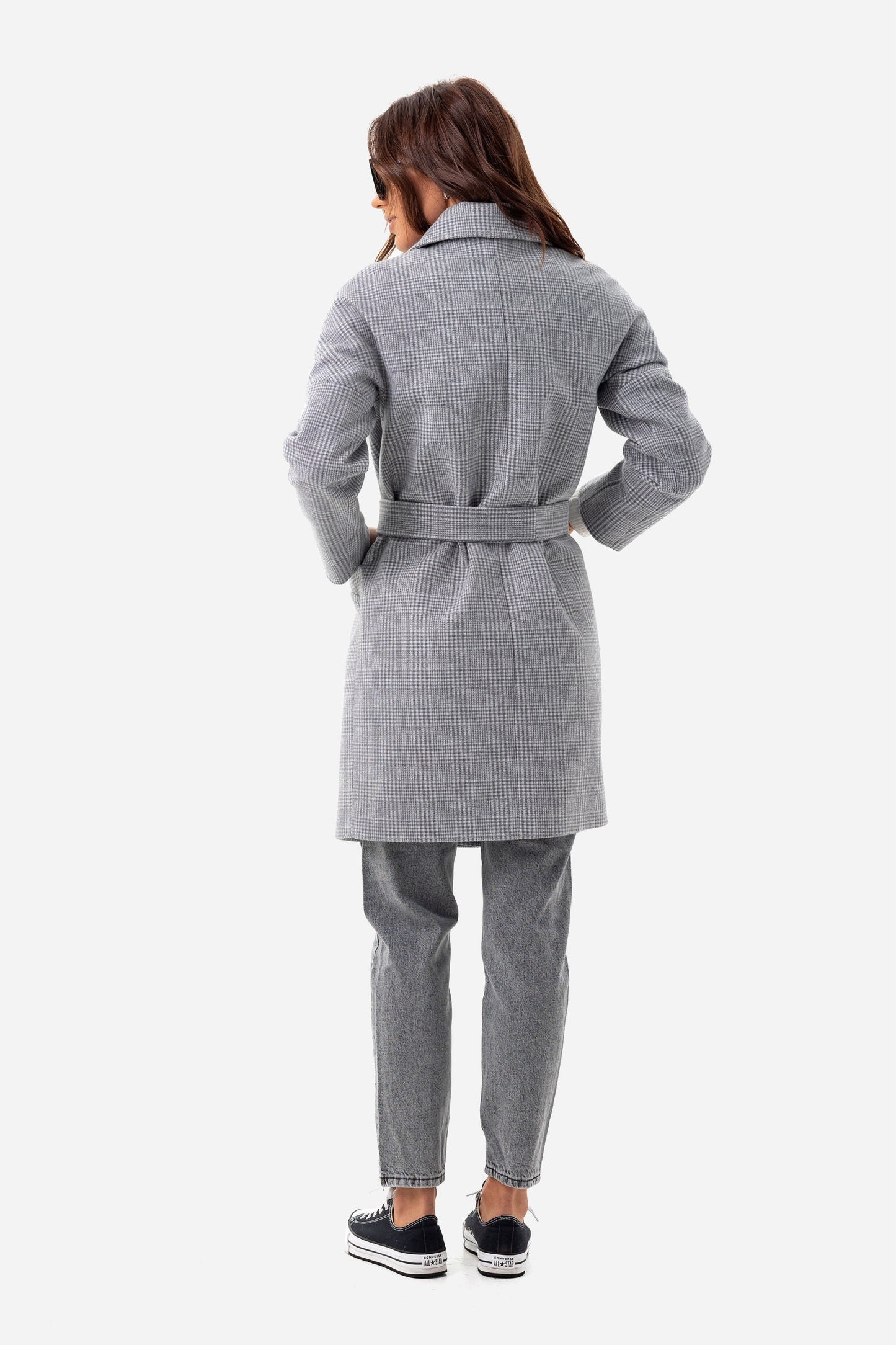 Women's oversized checked coat