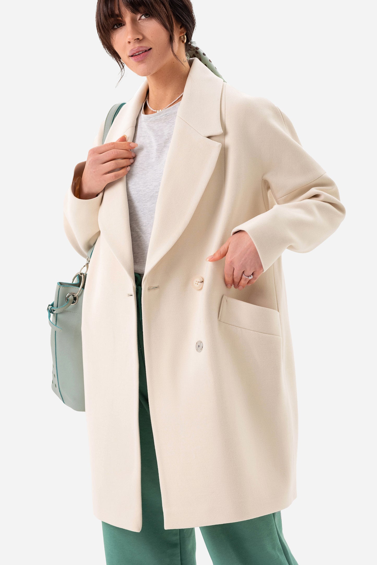 Women's short oversized coat