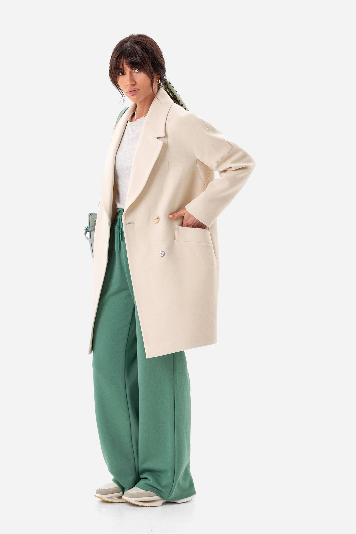 Women's short oversized coat