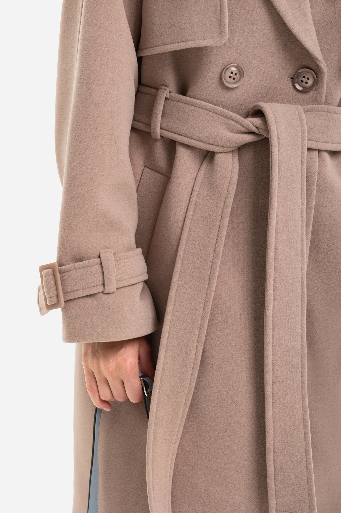 Double-breasted solid coat