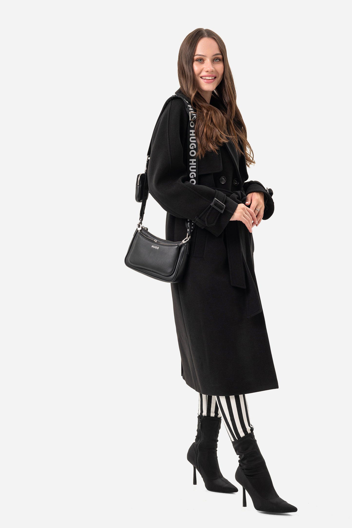 Double-breasted solid coat