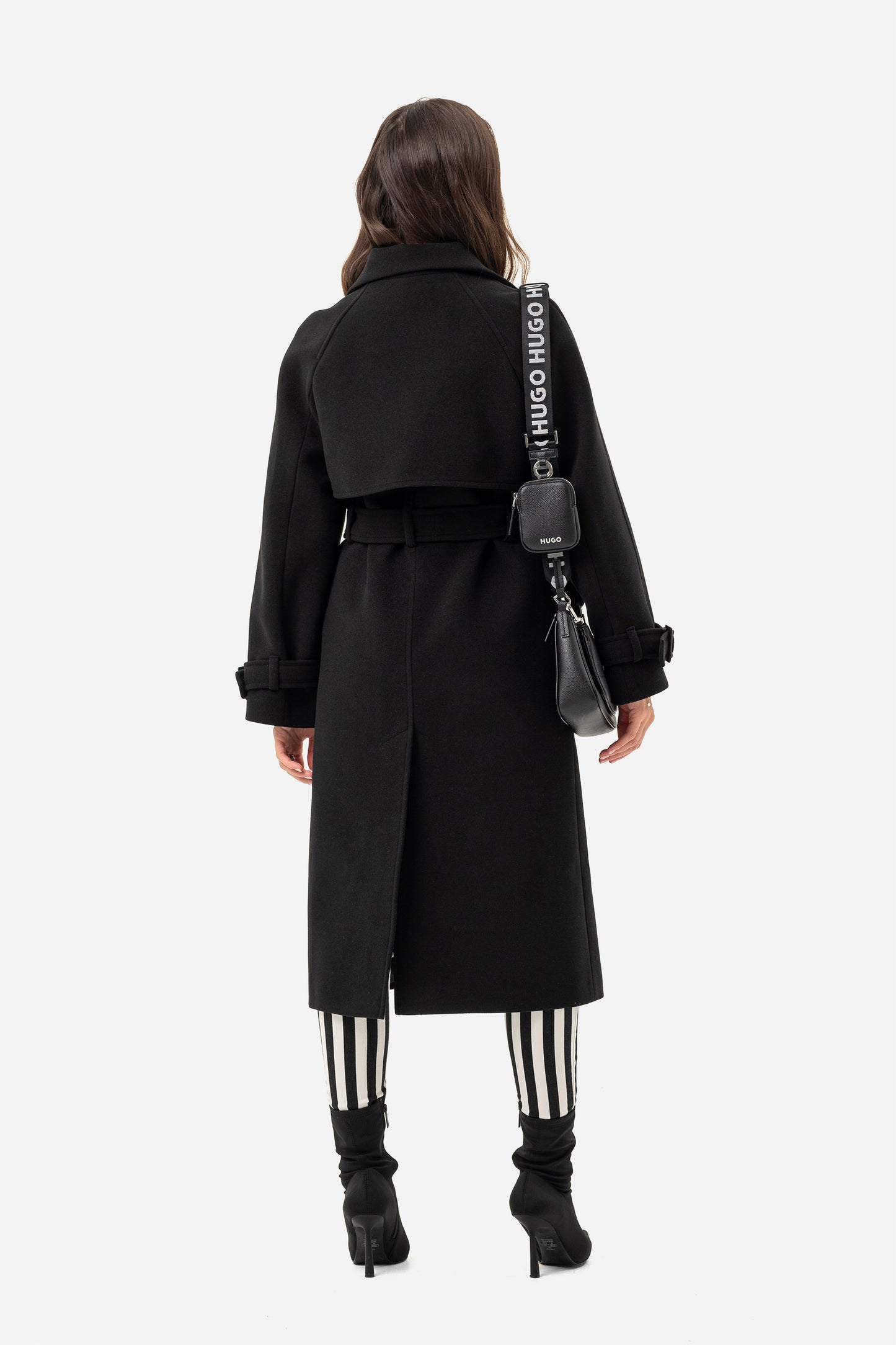 Double-breasted solid coat