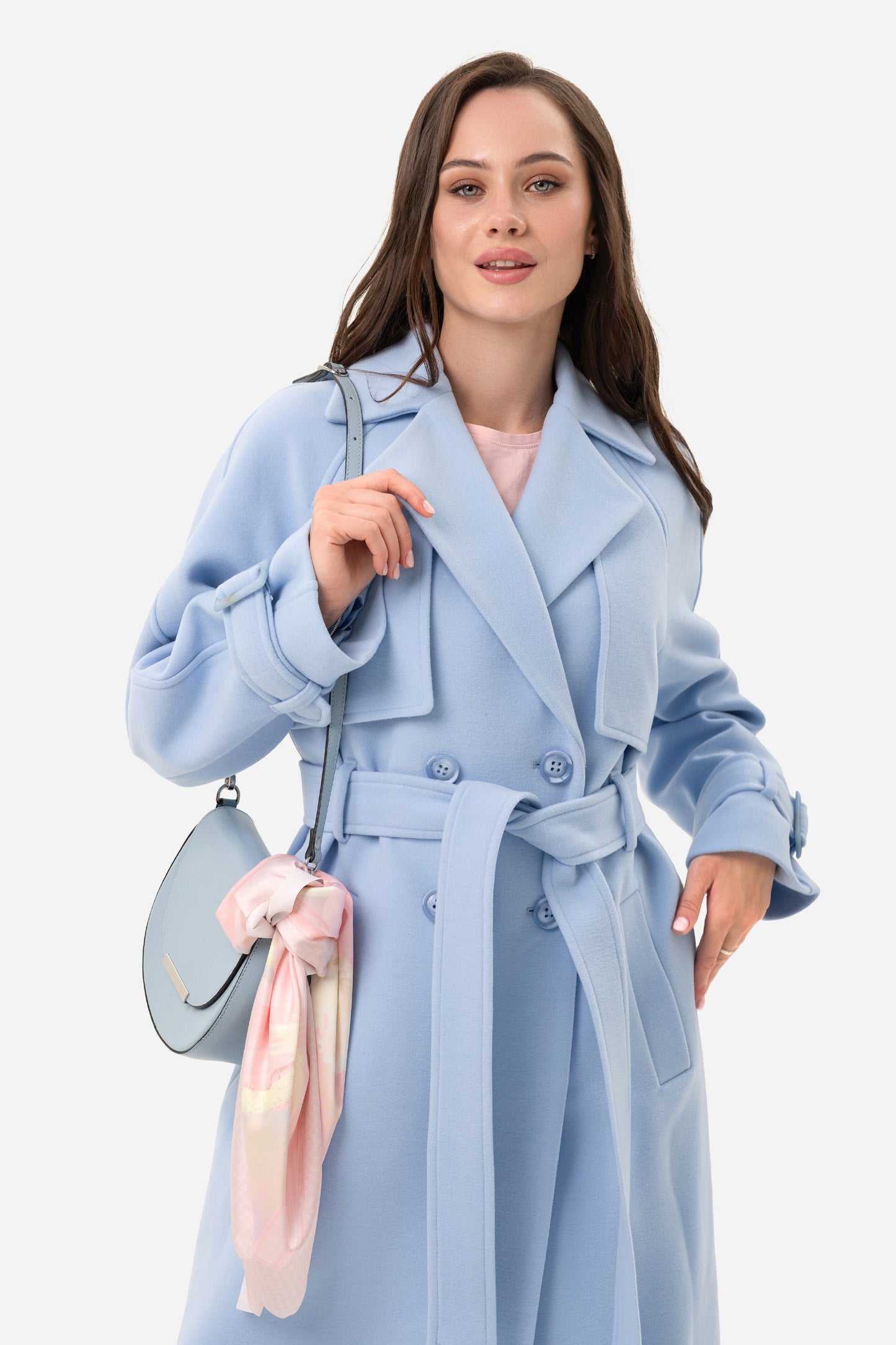 Double-breasted solid coat