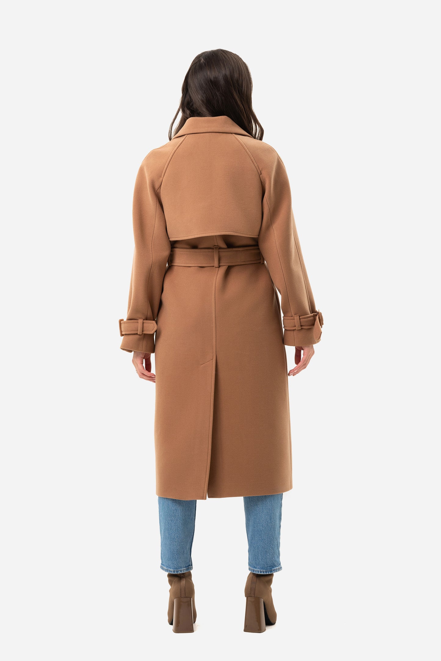 Double-breasted solid coat