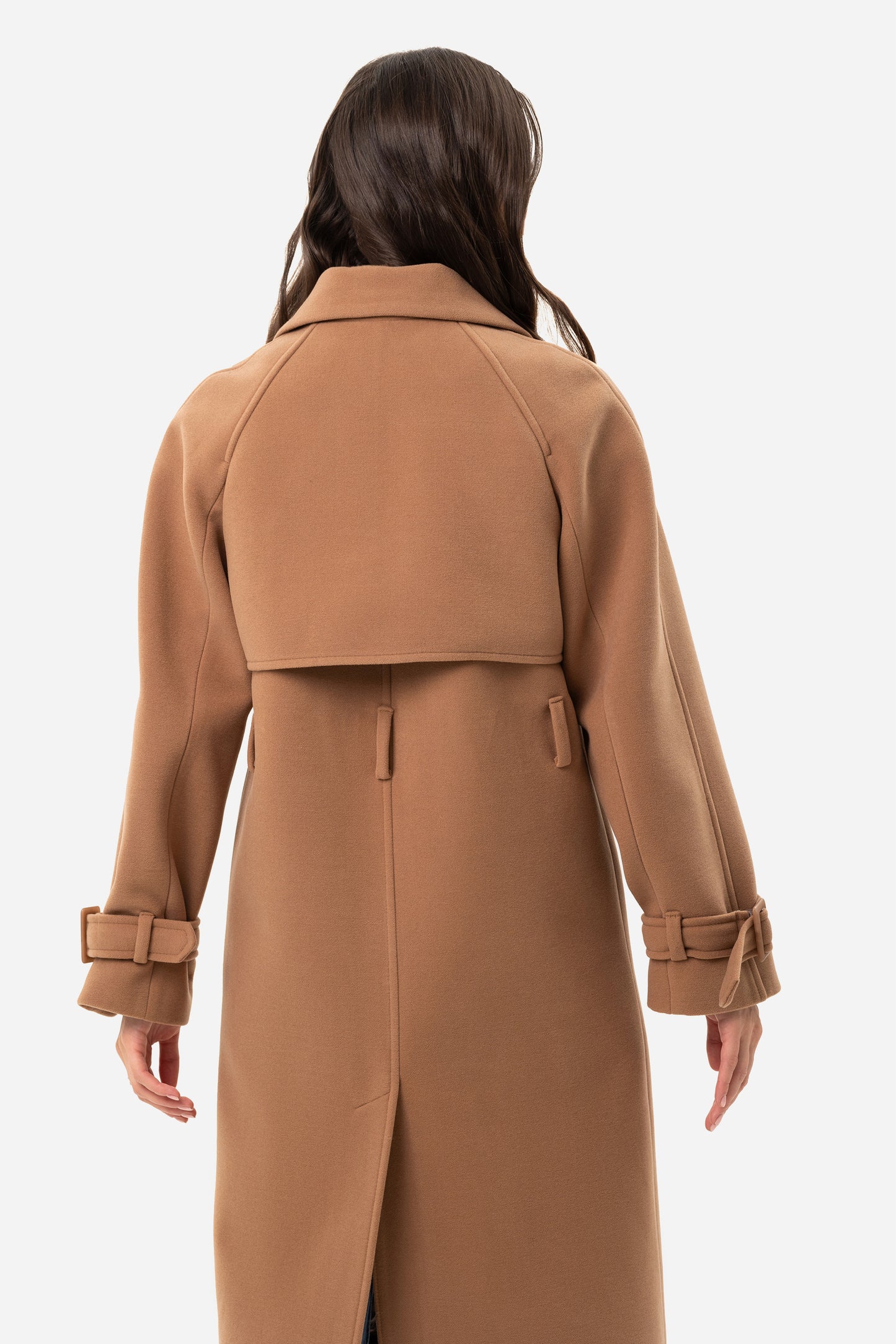 Double-breasted solid coat