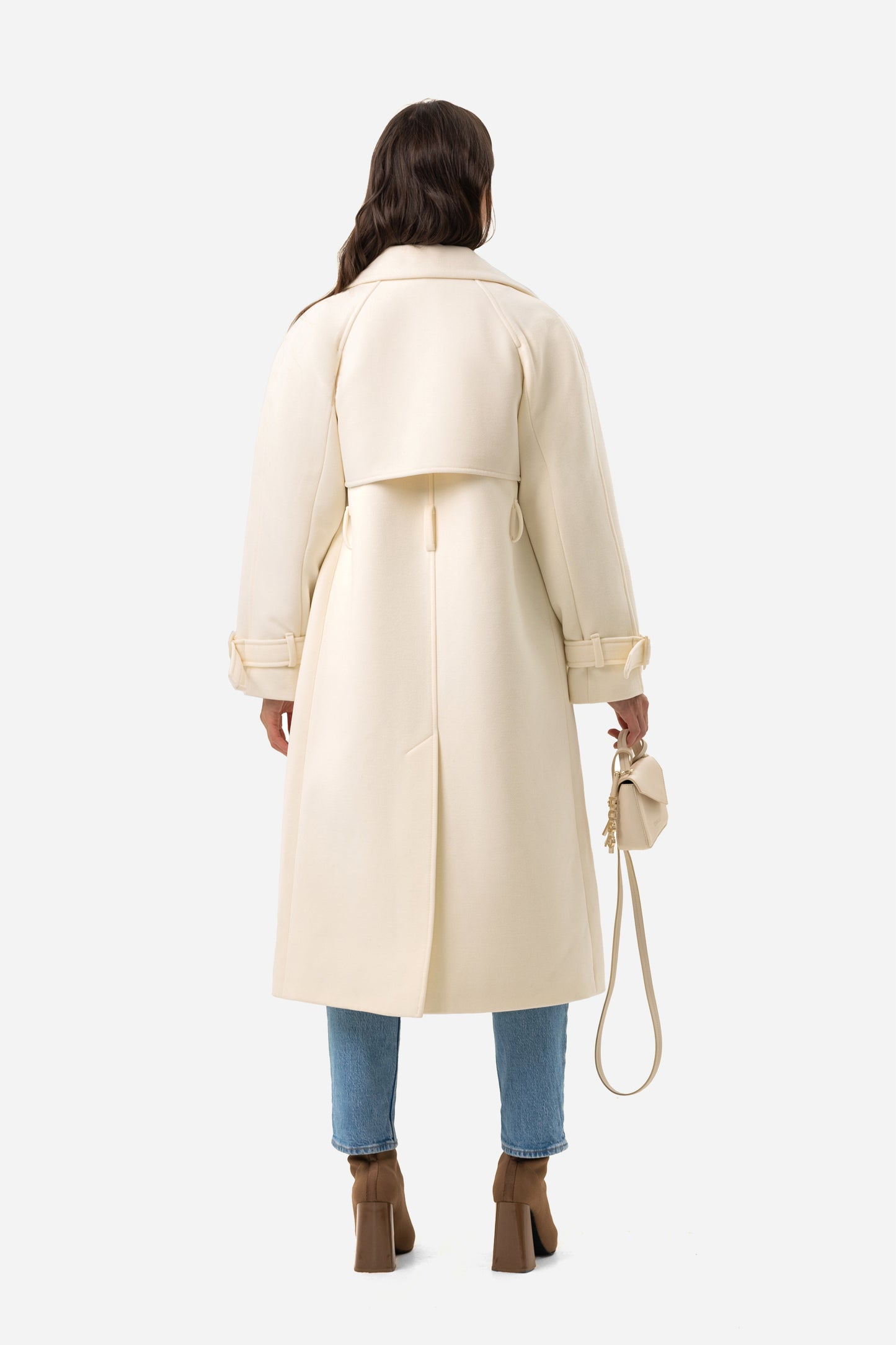 Double-breasted solid coat