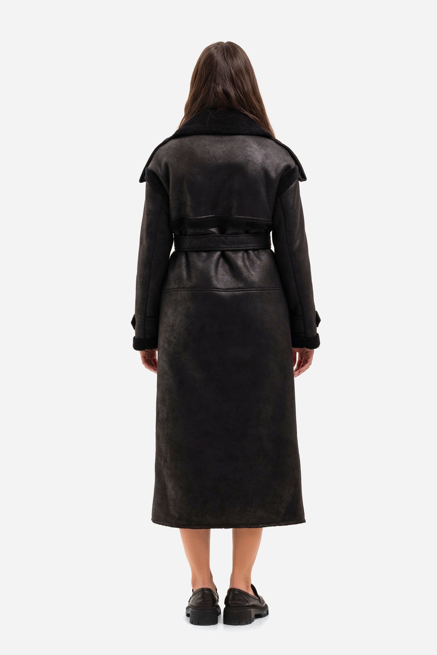 Women's long shearling coat