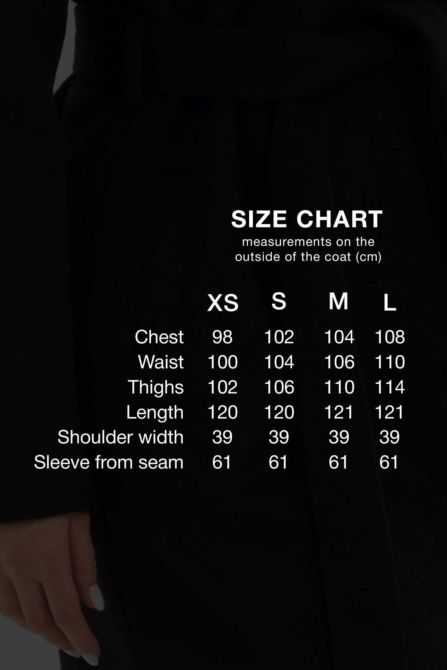 Women's coat with side slits