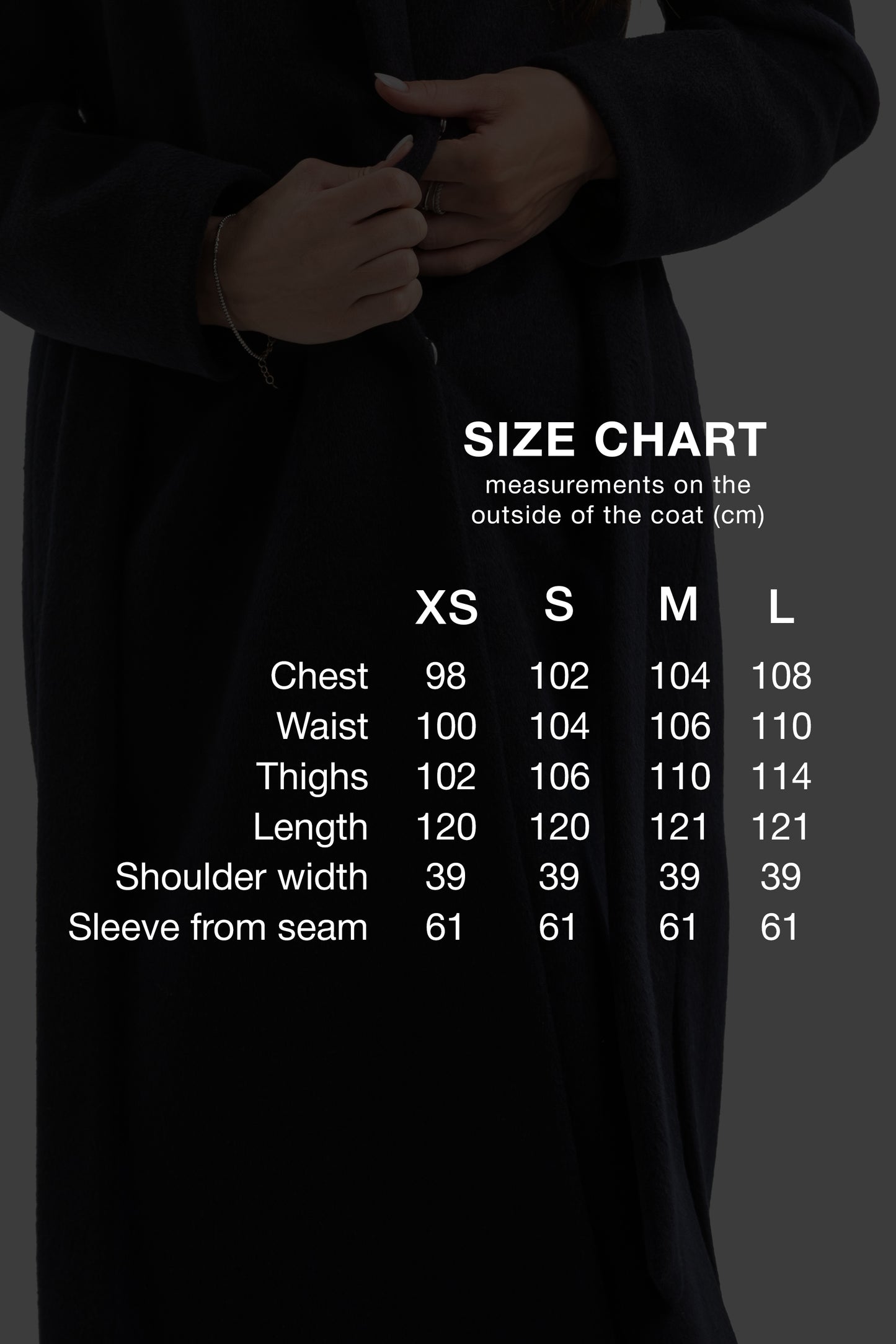 Women's coat with side slits